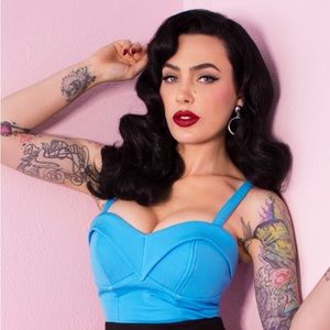 Vixen Maneater Top by Micheline Pitt in light blue